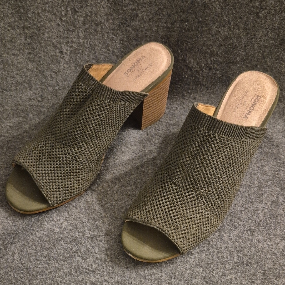Sonoma Women's Olive Peep Toe Mules